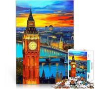 Rompecabezas de 1000 Piezas para Adultos Torre del Big Ben Hecho de cartón para Mayores de 14 años para divertirse en Familia Regalo de cumpleaños, Regalos, Arte Mural. tamaño:38x52cm