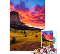 Rompecabezas de 1000 Piezas para Adultos Torre del Diablo al Atardecer Regalo de cumpleaños o Navidad Juegos educativos para Mayores de 14 años 38x52cm