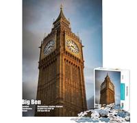 Rompecabezas de 1000 Piezas para Adultos Torre del Reloj Big Ben desafiante para completar Ideal para armar y Decorar el hogar Juguetes para Mayores de 14 años 38x52cm