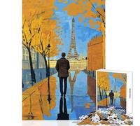 Rompecabezas de 1000 Piezas para Adultos Torre Eiffel Paseo otoñal Juguetes antiestrés Regalo de cumpleaños Juego Educativo Interesante reducción del estrés tamaño 38x52cm