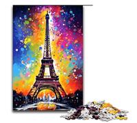 Rompecabezas de 1000 Piezas para Adultos Torre Eiffel rodeada de Salpicaduras Juguetes educativos intelectuales descompresores Ideas de Regalo 75 x 50 cm