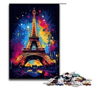 Rompecabezas de 1000 Piezas para Adultos Torre Eiffel rodeada de Salpicaduras Juguetes educativos intelectuales descompresores Ideas de Regalo 75 x 50 cm