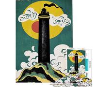 Rompecabezas de 1000 Piezas para Adultos Torre en la Colina con Luna y Nubes Rompecabezas para Adultos Juguete Decorativo para Pared Carrera de Velocidad Manual cumpleaños