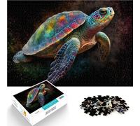 Rompecabezas de 1000 Piezas para Adultos Tortuga Colorida Hecho de Madera Apto para Mayores de 14 años. Juego Familiar para y Una Obra de Arte tamaño:50x75cm