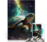 Rompecabezas de 1000 Piezas para Adultos Tortuga en el Espacio Juguetes de Entretenimiento Familiar Cumpleaños 38x26cm