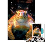 Rompecabezas de 1000 Piezas para Adultos Tortuga Marina en Primer Plano Juguete Educativo para Aprender sobre Animales Juego Educativo de Carreras de Velocidad Gran Regalo (tamaño 38x52cm)
