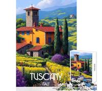 Rompecabezas de 1000 Piezas para Adultos Toscana Italia Juego práctico de análisis y lógica Juguetes antiestrés Que fortalecen el Amor Entre Parejas (38x52cm)