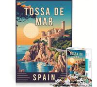 Rompecabezas de 1000 Piezas para Adultos: Tossa de Mar, España Juego Familiar, Ideal para la interacción Entre Padres e Hijos cumpleaños y Navidad 50x75cm