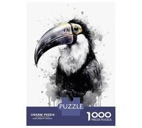 Rompecabezas De 1000 Piezas para Adultos Toucan Beauty Black Ink Rompecabezas para Adolescentes Juegos Familiares Difícil Difícil Interacción Entre Padres E Hijos 52x38cm/1000pcs