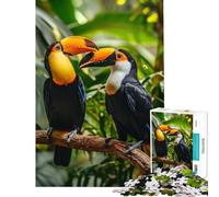 Rompecabezas de 1000 Piezas para Adultos Toucan Duo Iconic Blooms Juguete Intelectual Juego de ingenio Análisis y lógica Excelentes Regalos y Juguetes (tamaño 38x52cm)