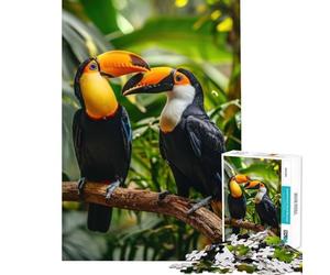 Rompecabezas de 1000 Piezas para Adultos Toucan Duo Iconic Blooms Juguete Intelectual Juego de ingenio Análisis y lógica Excelentes Regalos y Juguetes (tamaño 38x52cm)