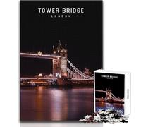 Rompecabezas de 1000 Piezas para Adultos, Tower Bridge, Juguetes educativos, Mejora la Memoria, Obra de Arte, Regalo, tamaño 50x75cm