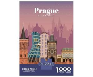 Rompecabezas De 1000 Piezas para Adultos Travel to Prague Rompecabezas para Adultos Juegos De Relajación Desafío Difícil Ayuda A Ejercitar El Cerebro 38x26cm/1000pcs