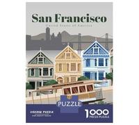 Rompecabezas De 1000 Piezas para Adultos Travel to San Francisco Rompecabezas De Juguete Decoración De Pared Una Obra De Arte Cumpleaños Y Navidad 38x26cm/1000pcs