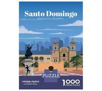 Rompecabezas De 1000 Piezas para Adultos Travel to Santo Domingo Rompecabezas De Juguete Decoración De Pared Una Obra De Arte Cumpleaños Y Navidad 38x26cm/1000pcs