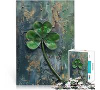 Rompecabezas de 1000 Piezas para Adultos Trébol irlandés rústico Juegos educativos Decoración del hogar Gran Regalo para Juegos 75x50cm