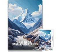 Rompecabezas de 1000 Piezas para Adultos, Trekking al Campamento Base del Everest en Nepal, Juego de desafío único, Actividades Familiares, Regalos de cumpleaños, tamaño 50x75cm