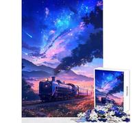 Rompecabezas de 1000 Piezas para Adultos Tren bajo el Cielo Estrellado decoración del hogar Juguetes Ideas de Regalo Juego Educativo Adecuado para decoración de Escritorio tamaño 38x26cm