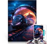 Rompecabezas de 1000 Piezas para Adultos Tren futurista a través del Portal Aprendizaje Educativo Mejorar el Amor Entre Parejas 38x26cm