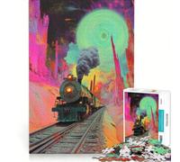 Rompecabezas de 1000 Piezas para Adultos Trenes Que Hacen Sonar la bocina Juego de ingenio Actividades Divertidas para Hacer en casa colección de Artistas Bellas Artes 38x26cm