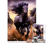 Rompecabezas de 1000 Piezas para Adultos Tres Caballos de Carreras Juguetes antiestrés Regalos de cumpleaños Juegos Familiares colección de Artistas Bellas Artes tamaño 50x75cm