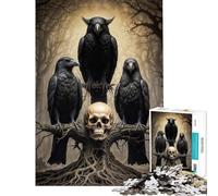 Rompecabezas de 1000 Piezas para Adultos Tres Cuervos Juego práctico de análisis y lógica cumpleaños y Navidad (tamaño 50x75cm)