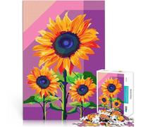 Rompecabezas de 1000 Piezas para Adultos Tres Girasoles Juguetes adictivos Que desafían la Inteligencia Cerebral Buen Regalo 38x26cm
