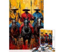 Rompecabezas de 1000 Piezas para Adultos Tribus africanas a Caballo Juego Educativo para la diversión Familiar Juguete Educativo Que fomenta el Amor Entre Parejas (26x38cm)