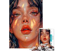 Rompecabezas de 1000 Piezas para Adultos Tristeza en mis Ojos Juego de ingenio análisis y lógica cumpleaños y Navidad (tamaño 38x26cm)