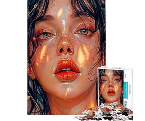 Rompecabezas de 1000 Piezas para Adultos Tristeza en mis Ojos Juego de ingenio análisis y lógica cumpleaños y Navidad (tamaño 38x26cm)