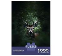 Rompecabezas De 1000 Piezas para Adultos Trophy Deer Head Stag Rompecabezas Juego De Ingenio Carrera De Velocidad De Manos Interacción Entre Padres E Hijos 52x38cm/1000pcs