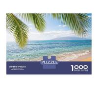 Rompecabezas De 1000 Piezas para Adultos Tropical Beach with Palm Trees Rompecabezas para Adultos Juegos De Relajación Análisis Y Lógica Reducción del Estrés Regalos 52x38cm/1000pcs