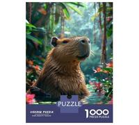 Rompecabezas De 1000 Piezas para Adultos Tropical Floral Capybara Rompecabezas para Adultos Juegos De Relajación Una Obra De Arte Regalos para Amigos Y Familiares 70x50cm/1000pcs