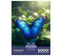 Rompecabezas De 1000 Piezas para Adultos Tropical Rainforest Blue Morpho Butterfly Rompecabezas para Adultos Juegos Divertidos Análisis Y Lógica Regalos para Amigos Y Familiares 52x38cm/1000pcs
