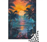 Rompecabezas De 1000 Piezas para Adultos Tropical Sunset Palm Trees Rompecabezas para Adultos Juegos De Relajación Análisis Y Lógica Regalos para Amigos Y Familiares 70x50cm/1000pcs