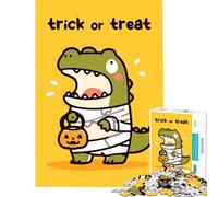 Rompecabezas de 1000 Piezas para Adultos Truco o Trato cocodrilo Momia Juegos educativos Juguetes didácticos Excelentes Regalos y Juguetes dificultad difícil (tamaño 50x75cm)