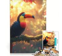 Rompecabezas de 1000 Piezas para Adultos Tucán en una Selva Tropical decoración de Pared Juguete para la interacción Entre Padres e Hijos 38x52cm