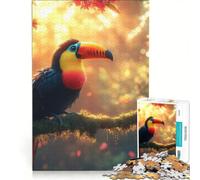 Rompecabezas de 1000 Piezas para Adultos Tucán en una Selva Tropical Juego de ingenio Actividades Familiares cumpleaños y Navidad 50x75cm