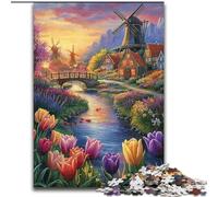 Rompecabezas de 1000 Piezas para Adultos: Tulipanes campestres Rompecabezas de 1000 Piezas Noche de Juegos en Familia, decoración del hogar y Regalo para Entrenar el Cerebro (tamaño 26x38cm)