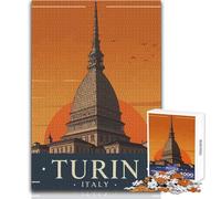 Rompecabezas de 1000 Piezas para Adultos, Turín, Italia, Monumento turístico, póster, diversión, Tranquilidad, Tiempo Libre, Ajuste preciso, Juguete de Juego, tamaño 38x52cm
