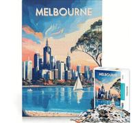 Rompecabezas de 1000 Piezas para Adultos: Turismo de Melbourne, Juguetes antiestrés, decoración del hogar, Regalos de cumpleaños 38x52cm
