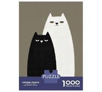 Rompecabezas De 1000 Piezas para Adultos Two Cats Black and White Rompecabezas para Adultos Juguetes Antiestrés Decoración del Hogar Regalos para Amigos Y Familiares 70x50cm/1000pcs