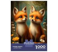 Rompecabezas De 1000 Piezas para Adultos Two Cute Fox Cubs in Forest Rompecabezas para Adultos Juego De Ingenio Pero Divertido Y Humorístico 70x50cm/1000pcs