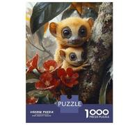 Rompecabezas De 1000 Piezas para Adultos Two Cute Golden Bamboo Lemurs Portrait Rompecabezas para Adultos Juegos Divertidos Una Obra De Arte Cumpleaños Y Navidad 70x50cm/1000pcs