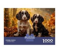 Rompecabezas De 1000 Piezas Para Adultos Two English Springer Spaniels in Autumn Forest Rompecabezas Para Adultos Juegos Familiares Para La Diversión Familiar Regalos De Cumpleaños Y Únicos 38x26cm/10
