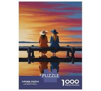 Rompecabezas De 1000 Piezas para Adultos Two Friends on A Dock at Sunset Rompecabezas para Adultos Juguetes De Bricolaje Análisis Y Lógica Regalos De Cumpleaños Y Únicos 52x38cm/1000pcs