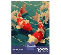 Rompecabezas De 1000 Piezas para Adultos Two Koi Fish in Water Painting Rompecabezas para Adultos: Análisis Práctico del Juego Y Lógica, Toda La Familia 52x38cm/1000pcs