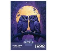 Rompecabezas De 1000 Piezas para Adultos Two Owls Under The Moonlight Rompecabezas Juego De Ingenio Ensamblaje De Patrones Regalos De Cumpleaños Y Únicos 52x38cm/1000pcs