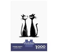 Rompecabezas De 1000 Piezas para Adultos Two Smiling Cats Black and White Rompecabezas para Adultos Juegos Relajantes Difícil Difícil Cumpleaños Y Navidad 70x50cm/1000pcs