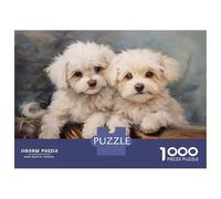 Rompecabezas De 1000 Piezas para Adultos Two White Poodle Puppies Rompecabezas para Adultos Juego De Ingenio Análisis Y Lógica Cumpleaños Y Navidad 70x50cm/1000pcs
